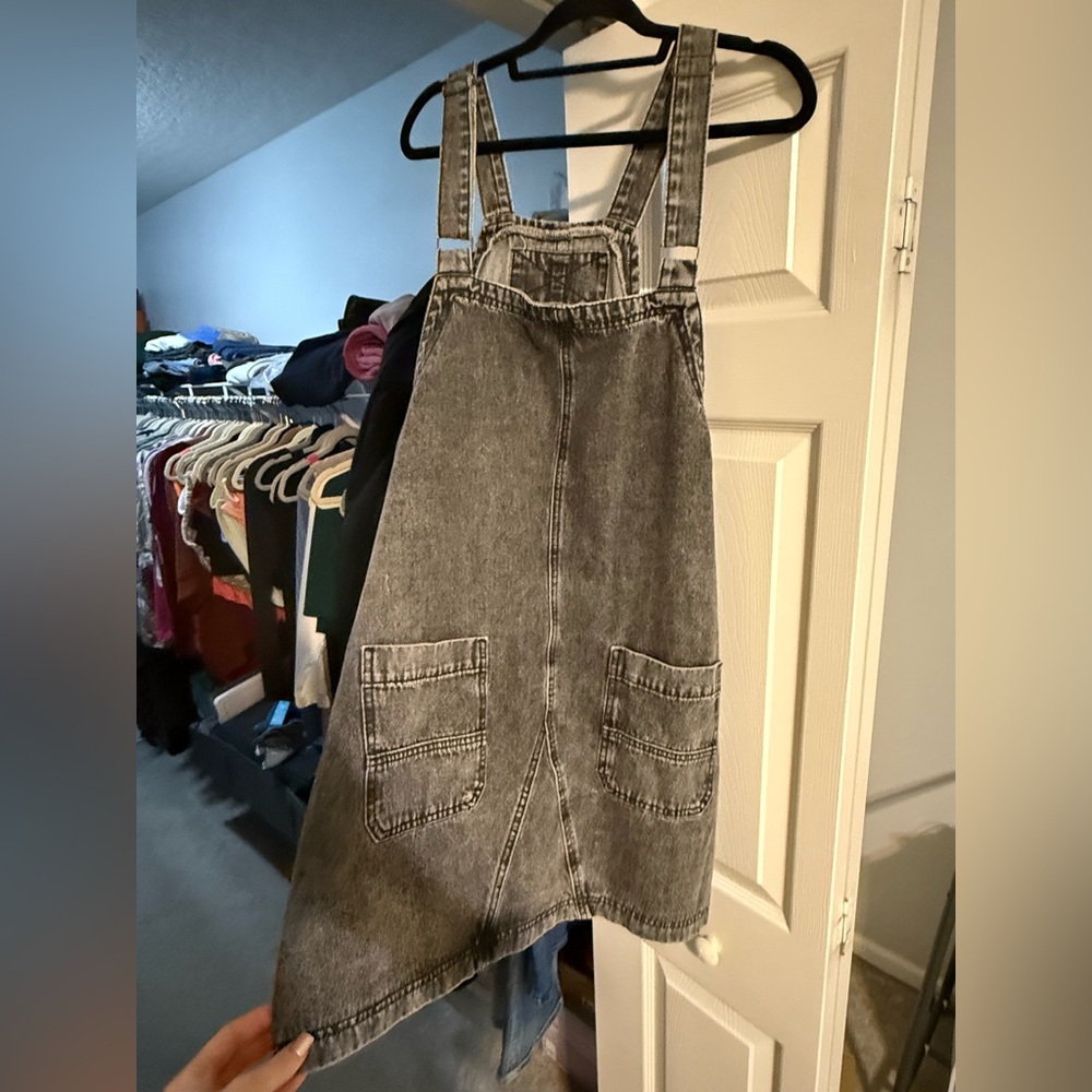 GrayBlack Denim Overall Dress